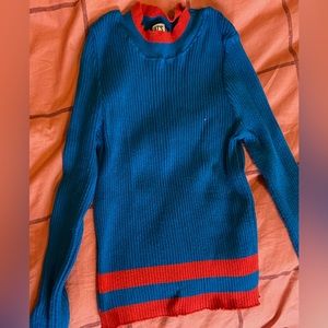Blue and red sweater
